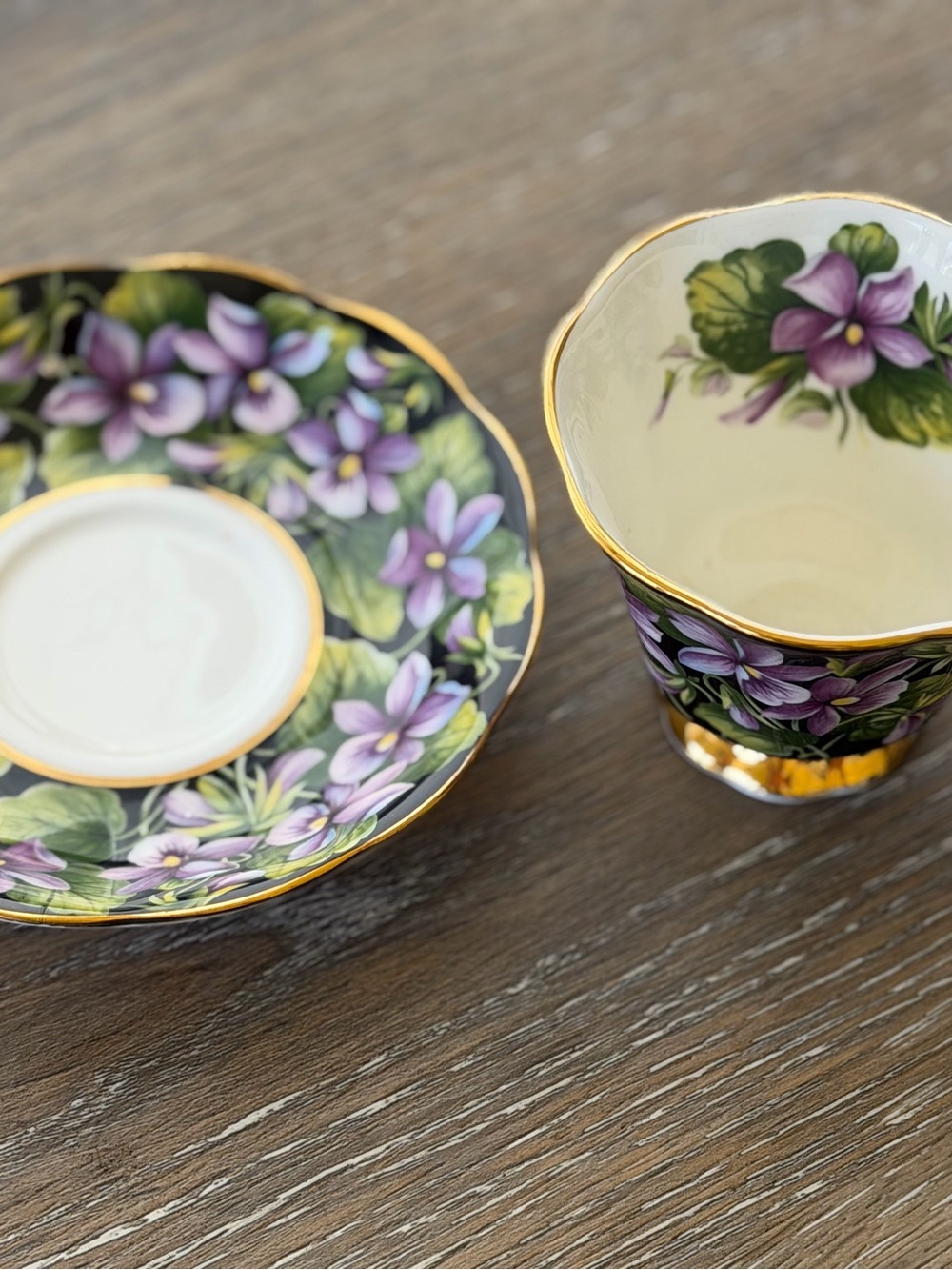 Royal Albert Bone China Cup & Saucer. Purple Violet. - Picture 4 of 5